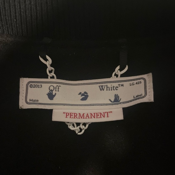 Off-White Leather Varsity Jacket Black & Orange Laboratory Of Fun Size Large - Picture 14 of 16